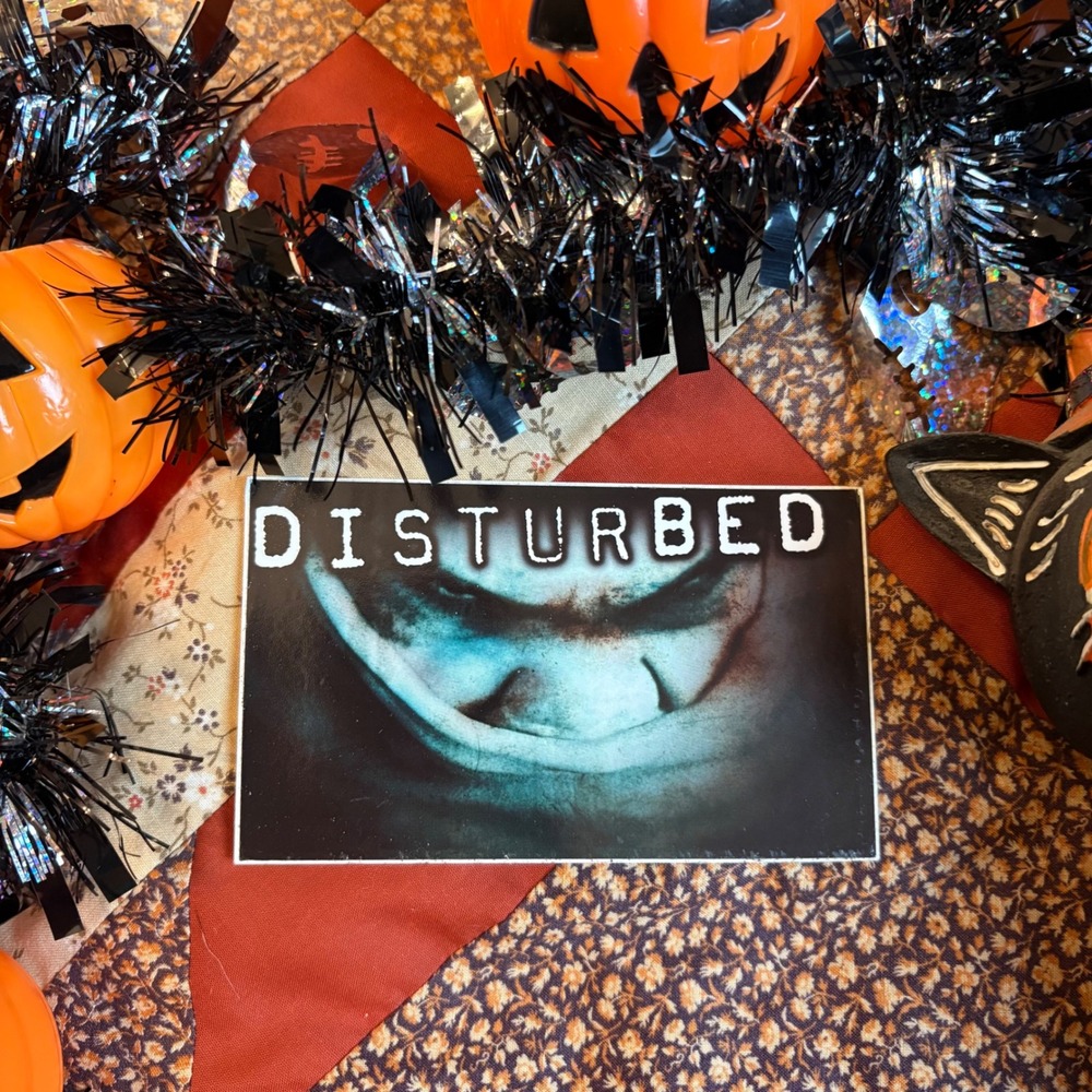 Rare Deadstock Disturbed Sticker Black The Guy Mascot Band Merch Decal Vintage